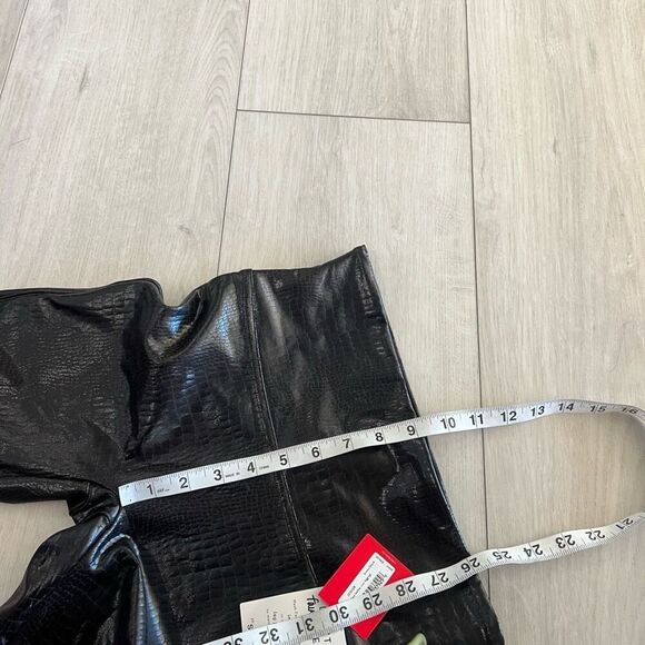 Spanx faux leather croc leggings size medium brown/black - Picture 5 of 13